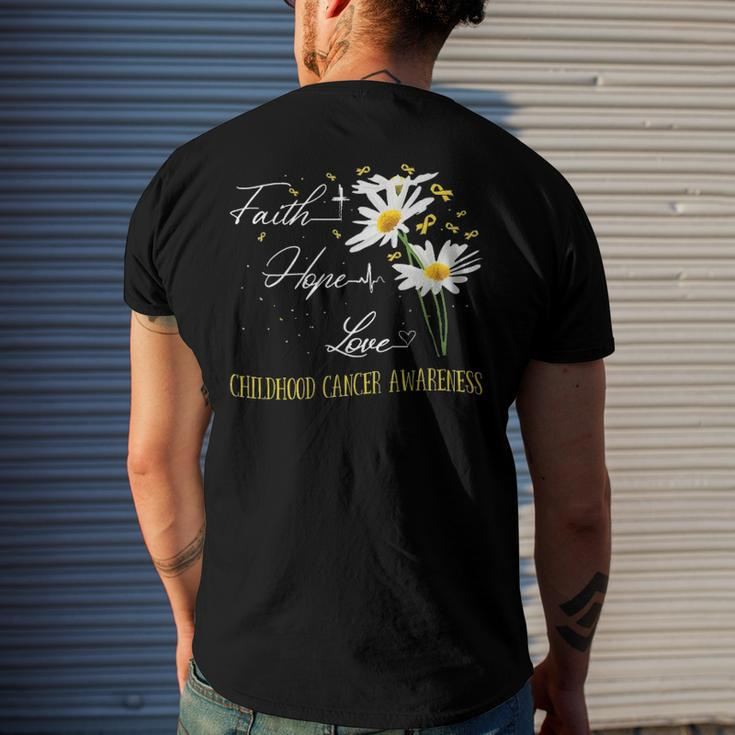 Childhood Cancer Awareness Faith Hope Love Awareness Men's Back Print T-shirt Gifts for Him