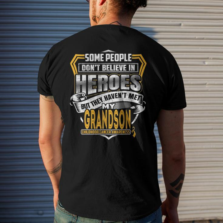 Childhood Cancer Warrior - I Wear Gold For My Grandson Men's Back Print T-shirt Gifts for Him