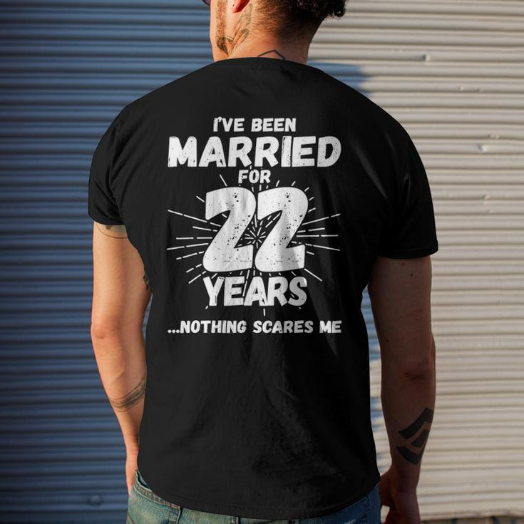Couples Married 22 Years - 22Nd Wedding Anniversary Men's Back Print T-shirt Gifts for Him