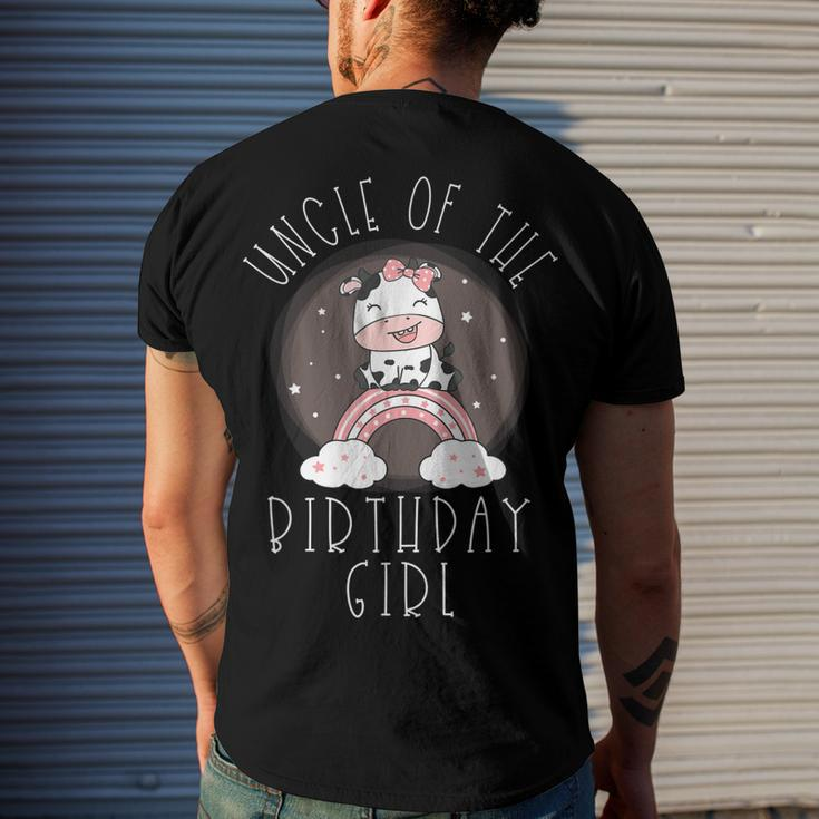 Cow Birthday For Family - Uncle Of The Birthday Girl Men's T-shirt Back Print Gifts for Him
