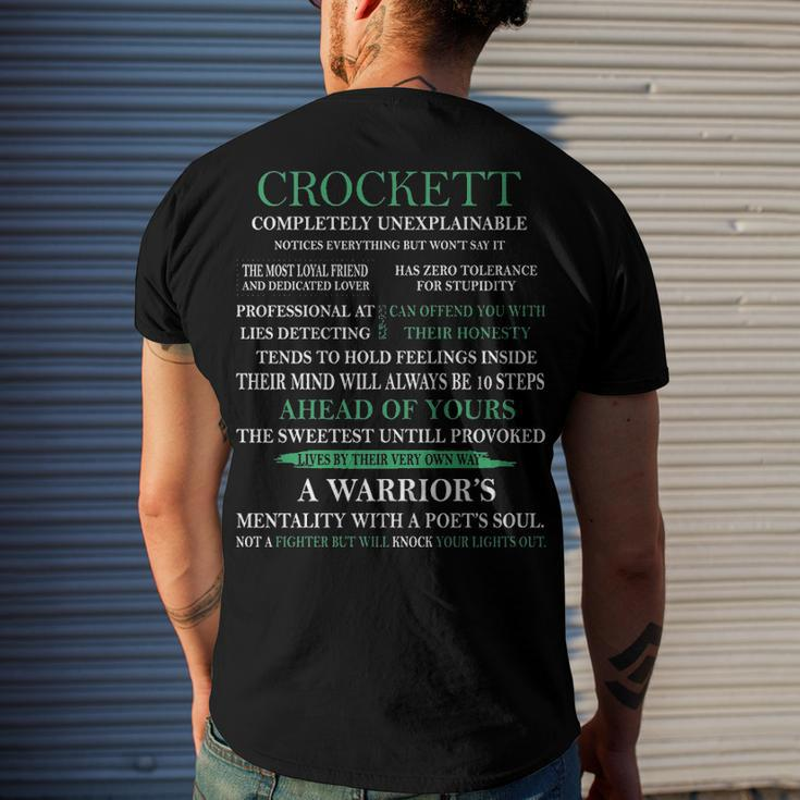 Crockett Name Crockett Completely Unexplainable Men's T-Shirt Back Print Gifts for Him