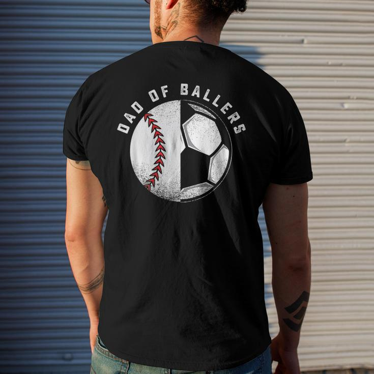 Dad Of Ballers Father And Son Soccer Baseball Player Coach Men's Back Print T-shirt Gifts for Him