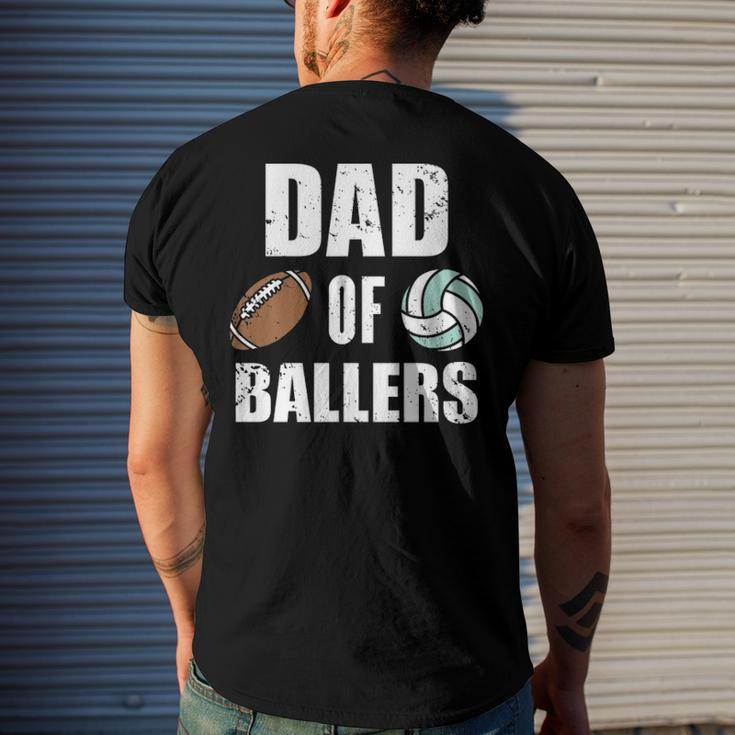 Dad Of Ballers Football Volleyball Dad Men's Back Print T-shirt Gifts for Him
