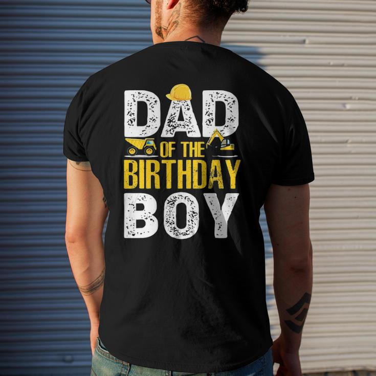 Dad Of The Bday Boy Construction Bday Party Hat Men Men's Back Print T-shirt Gifts for Him