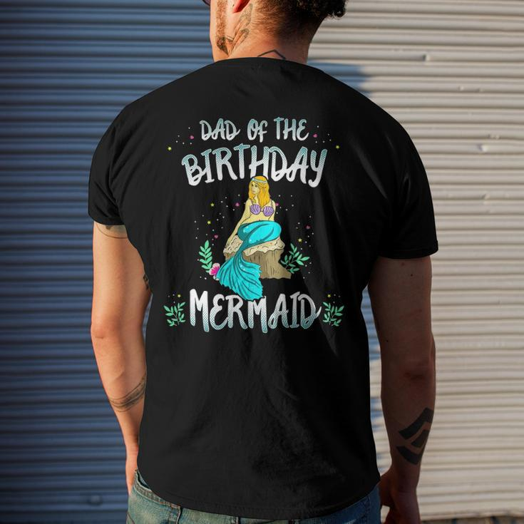Dad Of The Birthday Mermaid Mermaid Birthday Party Tee Men's Back Print T-shirt Gifts for Him