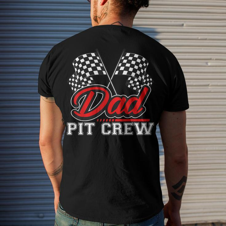 Dad Pit Crew Birthday Boy Racing Car Pit Crew B-Day Men's T-shirt Back Print Gifts for Him
