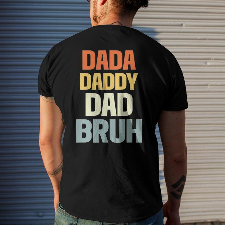 Mens Dada Daddy Dad Bruh Father Men's Back Print T-shirt Gifts for Him