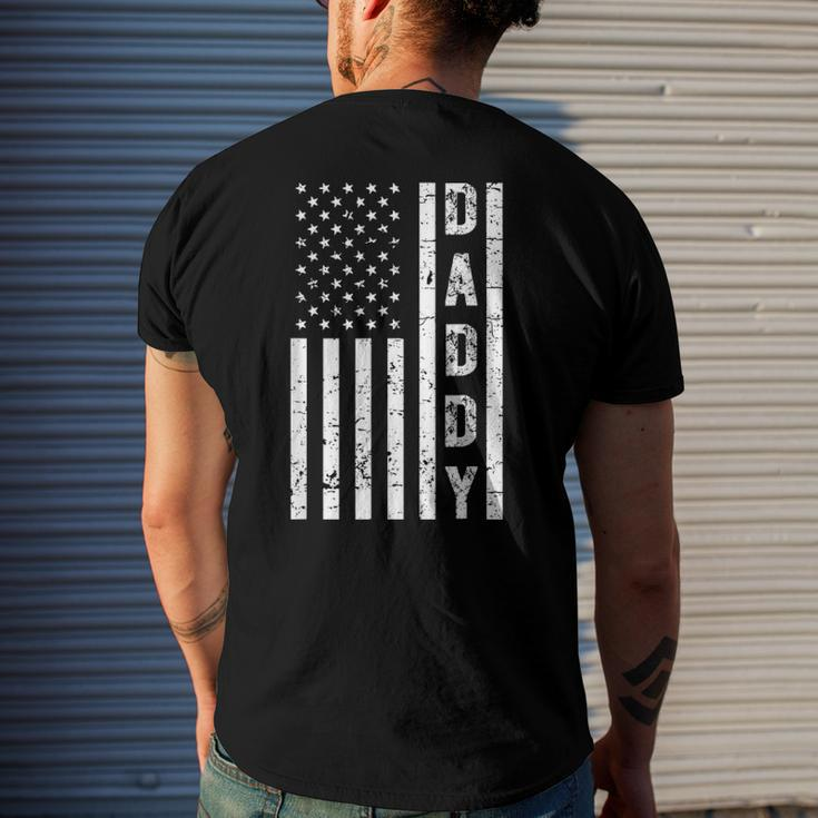 Mens Daddy American Flag Fathers Day Patriotic Usa 4Th Of July Men's Back Print T-shirt Gifts for Him