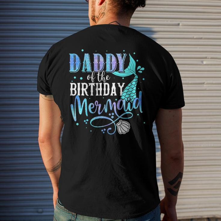 Daddy Of The Birthday Mermaid Family Matching Party Squad Men's Back Print T-shirt Gifts for Him