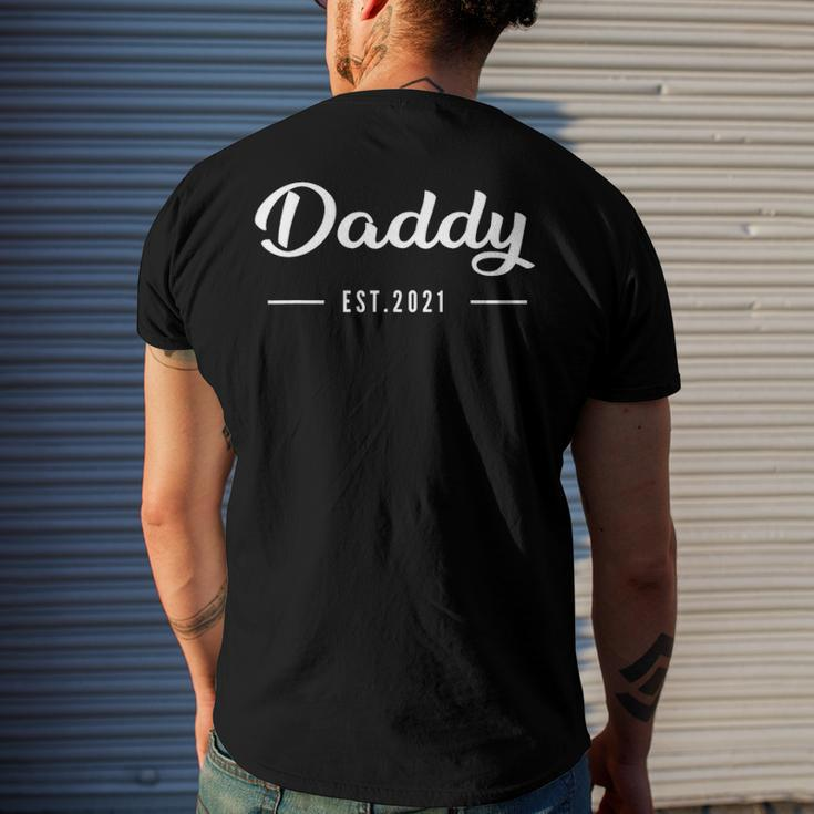 Mens Daddy Established 2021 New Dad Men's Back Print T-shirt Gifts for Him
