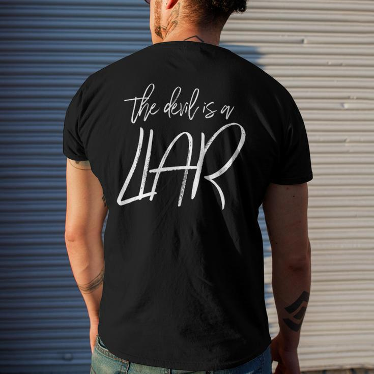 The Devil Is A Liar Christian Faith Inspirational Men's Back Print T-shirt Gifts for Him