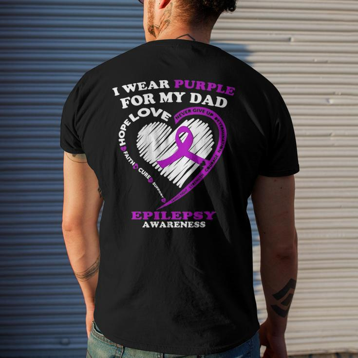 Epilepsy Awareness I Wear Purple For My Dad Men's Back Print T-shirt Gifts for Him