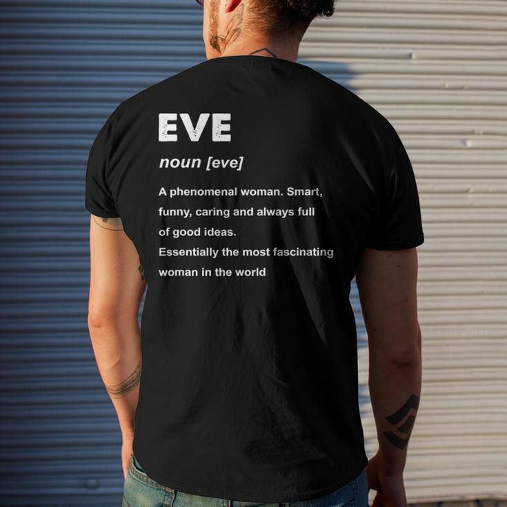 Eve Name Definition Personalized Custom Men's Back Print T-shirt | Mazezy