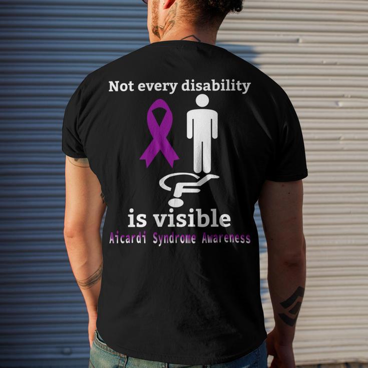 Every Disability Is Visible Aicardi Syndrome Awareness Purple Ribbon Aicardi Syndrome Support Aicardi Syndrome Awareness Men's Crewneck Short Sleeve Back Print T-shirt Gifts for Him