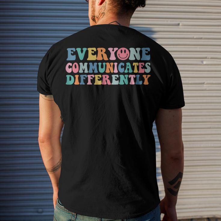 Everyone Communicates Differently V2 Men's Crewneck Short Sleeve Back Print T-shirt Gifts for Him