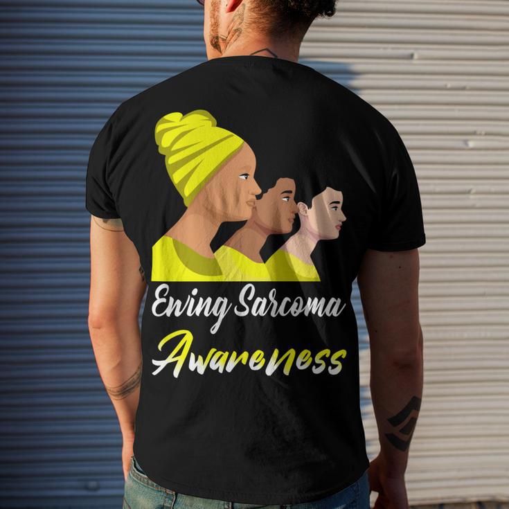 Ewings Sarcoma Awareness Yellow Women Ewings Sarcoma Ewings Sarcoma Awareness Men's Crewneck Short Sleeve Back Print T-shirt Gifts for Him