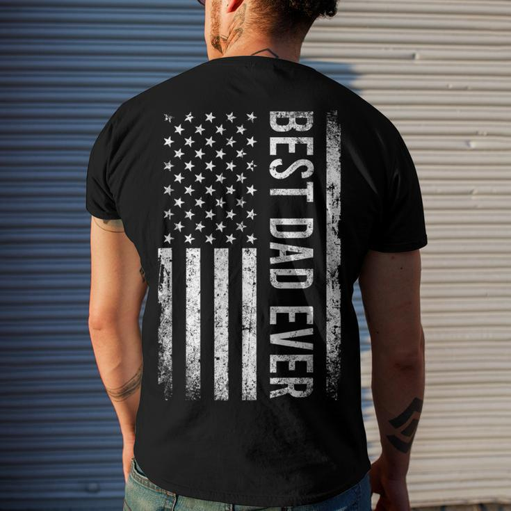 Fathers Day Best Dad Ever American Flag Men's Back Print T-shirt Gifts for Him