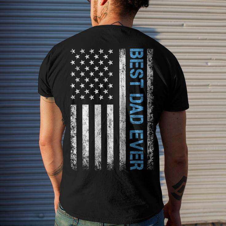 Fathers Day Best Dad Ever With Us American Flag V2 Men's Back Print T-shirt Gifts for Him