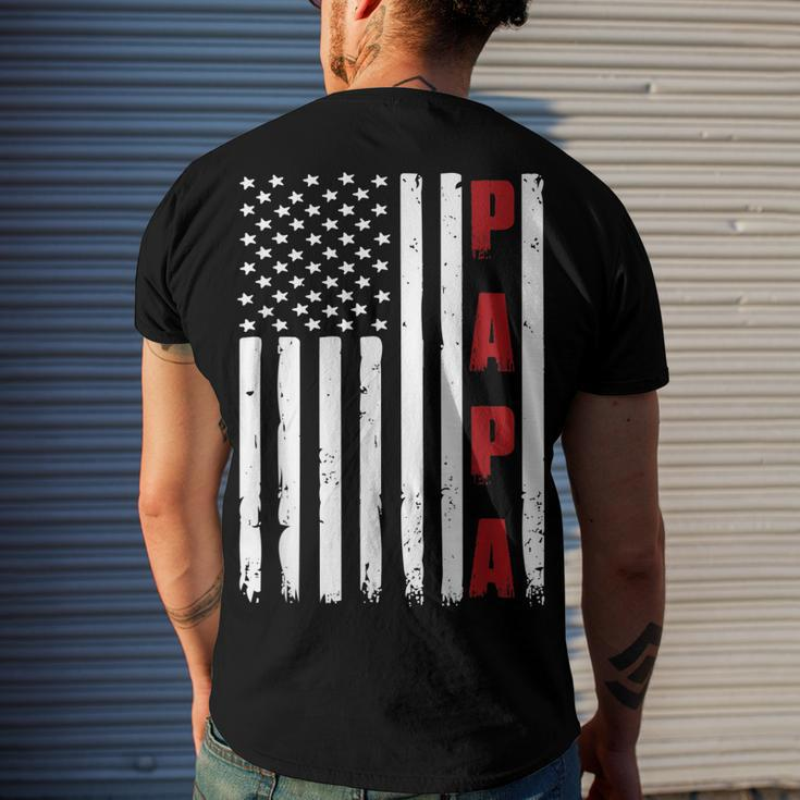 Mens Fathers Day Best Dad Ever Usa American Flag Men's Back Print T-shirt Gifts for Him