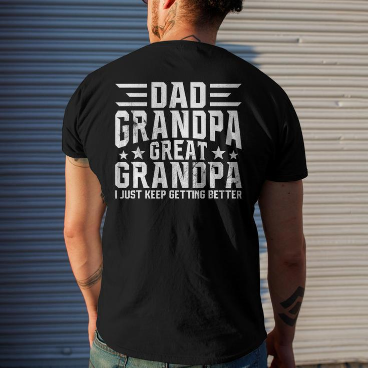 Mens Fathers Day From Grandkids - Dad Grandpa Great Grandpa Men's Back Print T-shirt Gifts for Him