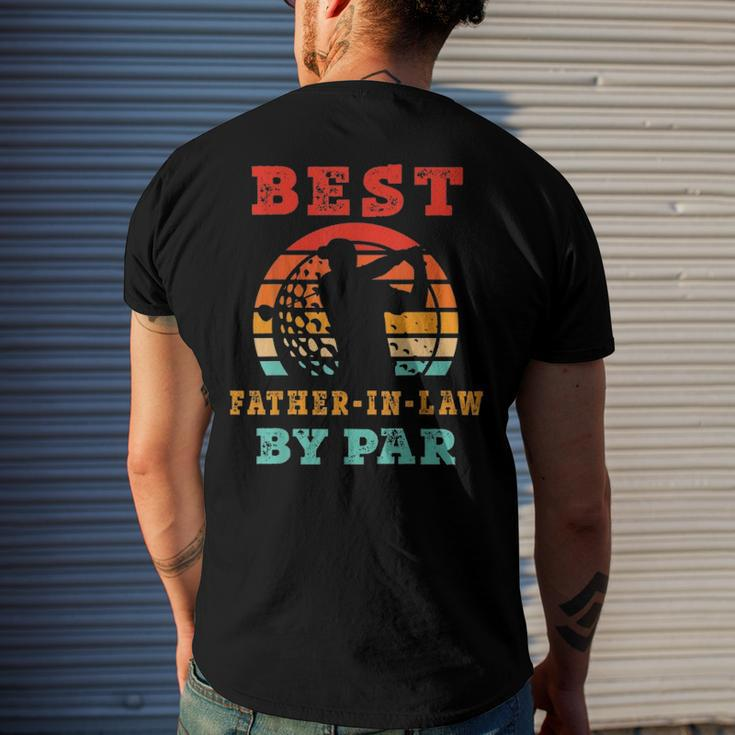 Mens For Fathers Day Tee - Best Father-In-Law By Par Golfing Men's Back Print T-shirt Gifts for Him