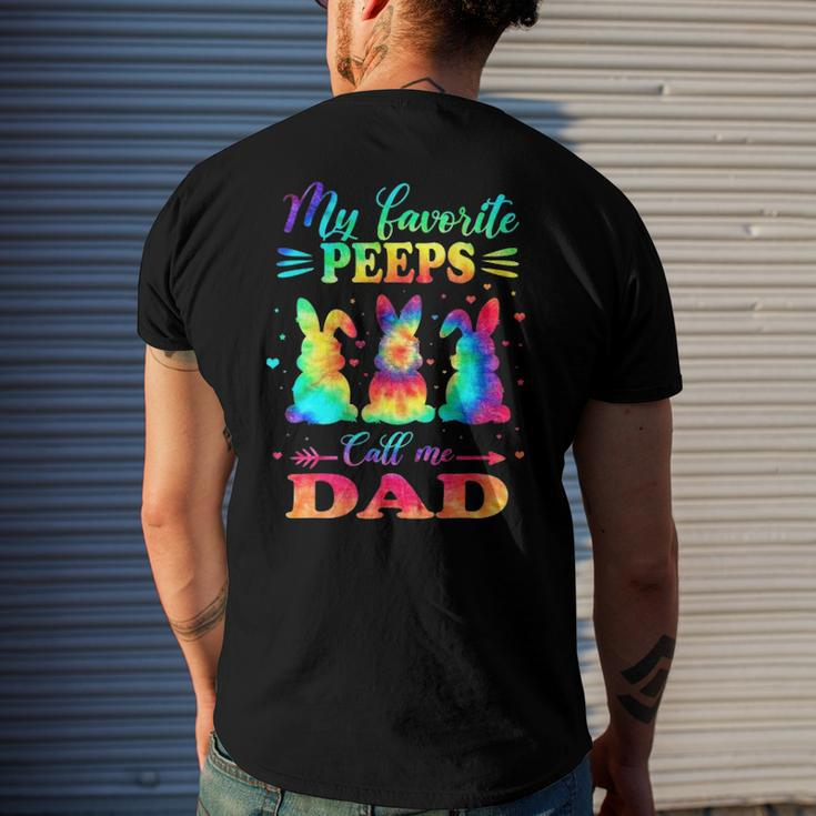My Favorite Bunnies Call Me Dad Easter Tie Dye Father Men's Back Print T-shirt Gifts for Him