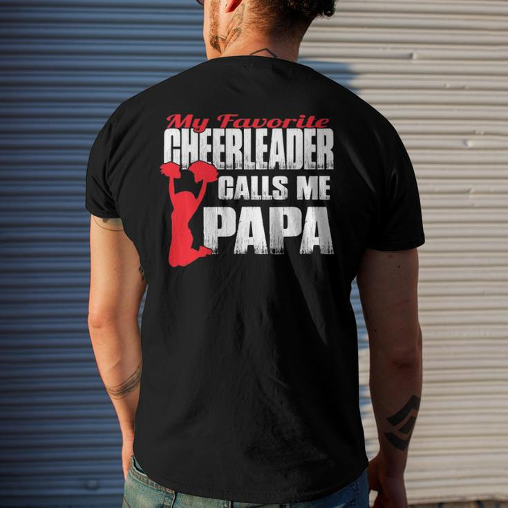 Mens My Favorite Cheerleader Calls Me Papa Cheer Papar Men's Back Print T-shirt Gifts for Him