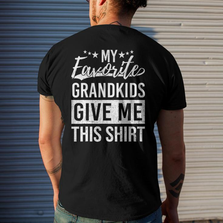 Favorite Grandkids Gave Me This Fathers Day Dad Men's Back Print T-shirt Gifts for Him