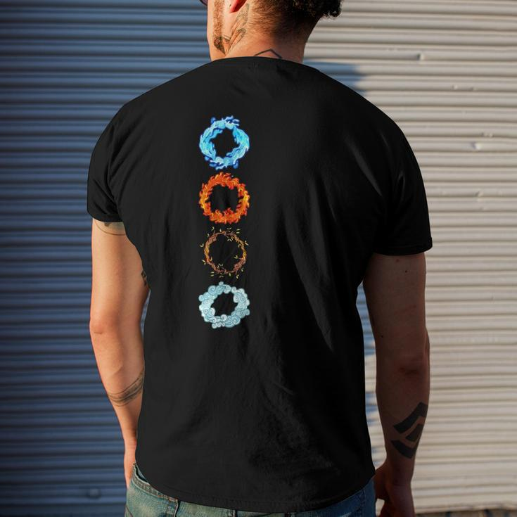 Four Elements Air Earth Fire Water Ancient Alchemy Symbols Men's Back Print T-shirt Gifts for Him