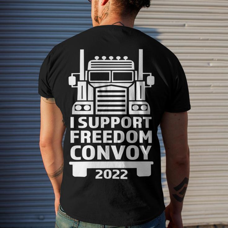 Freedom Convoy 2022 In Support Of Truckers Mandate Freedom Men's Crewneck Short Sleeve Back Print T-shirt Gifts for Him