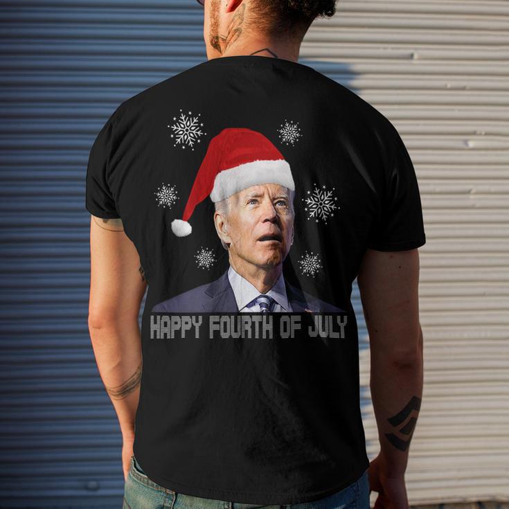 Funny Anti Joe Biden Happy 4Th Of July Merry Christmas Men's Crewneck Short Sleeve Back Print T-shirt Gifts for Him