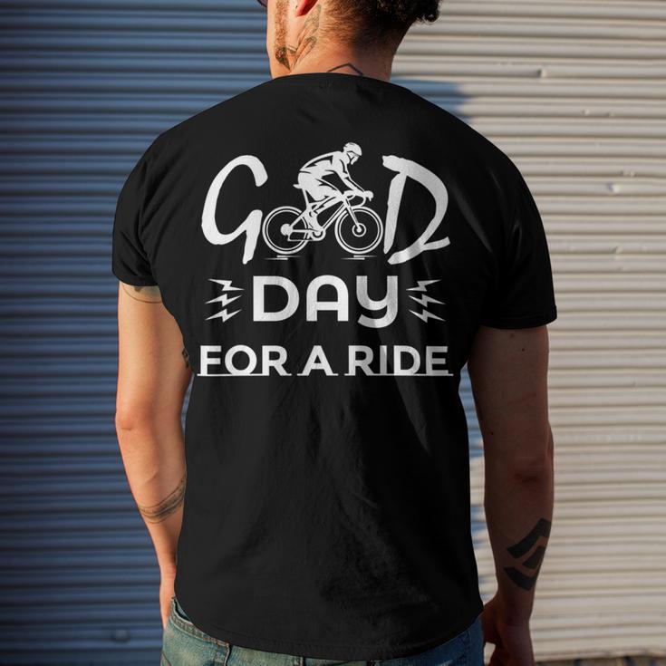 Funny Good Day For A Ride Funny Bicycle I Ride Fun Hobby Race Quote Men's Crewneck Short Sleeve Back Print T-shirt Gifts for Him