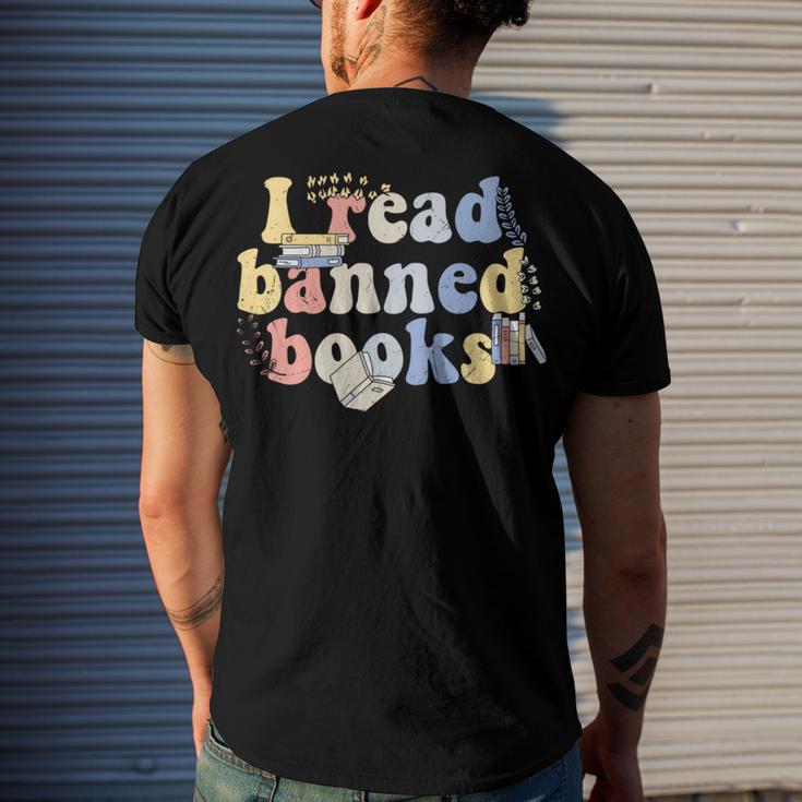 Funny I Read Banned Books Lovers Books Men's Crewneck Short Sleeve Back Print T-shirt Gifts for Him