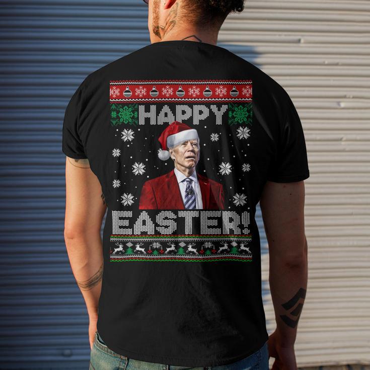 Funny Joe Biden Happy Easter Ugly Christmas Men's Crewneck Short Sleeve Back Print T-shirt Gifts for Him