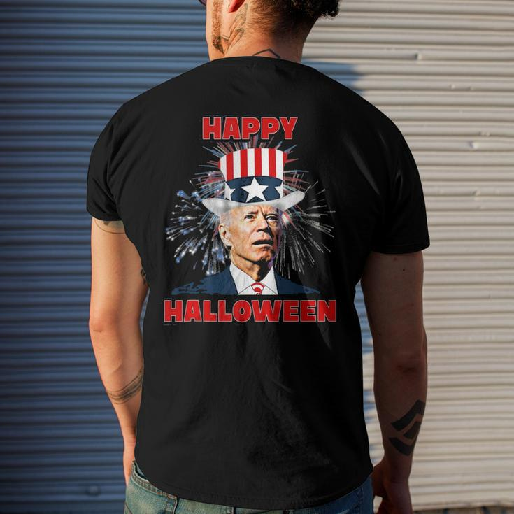 Funny Joe Biden Happy Halloween For Fourth Of July Men's Crewneck Short Sleeve Back Print T-shirt Gifts for Him