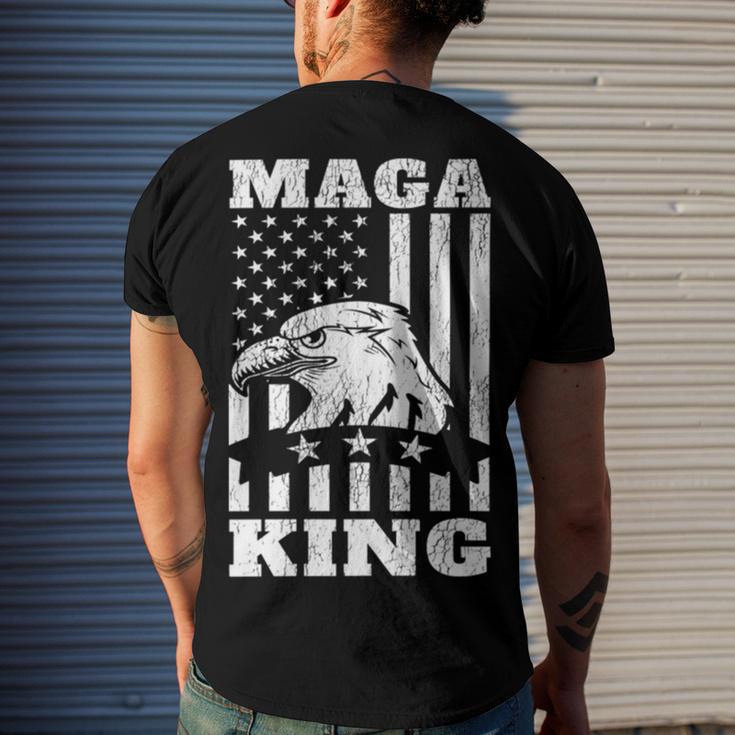 Funny Maga King Trump Supporter Gift Maga King Men's Crewneck Short Sleeve Back Print T-shirt Gifts for Him