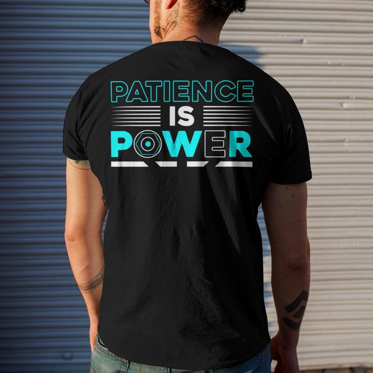 Funny Patience Is Power Men's Crewneck Short Sleeve Back Print T-shirt Gifts for Him