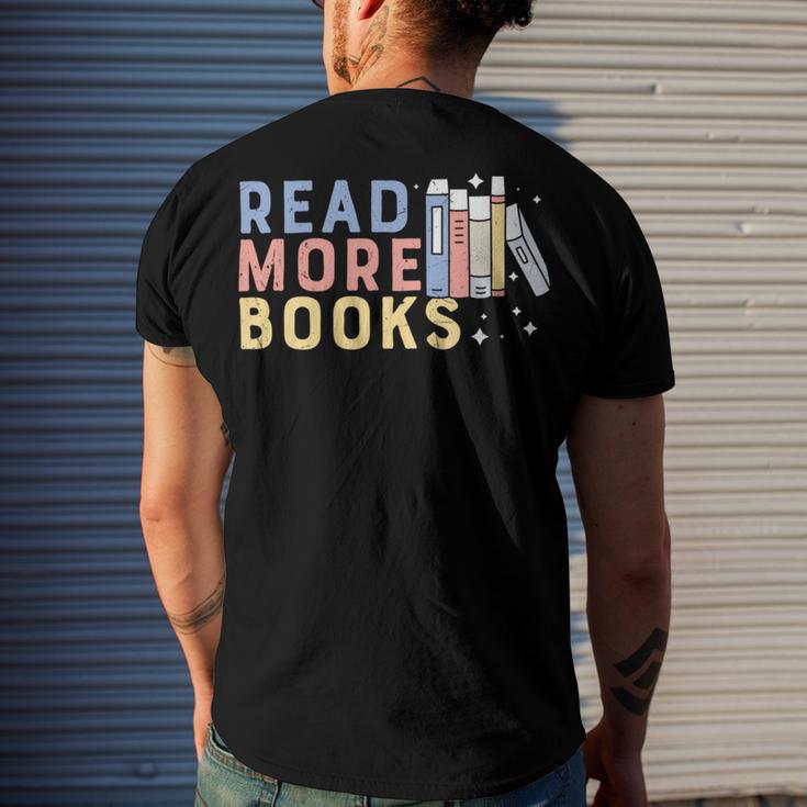 Funny Read More Books Gift Men's Crewneck Short Sleeve Back Print T-shirt Gifts for Him