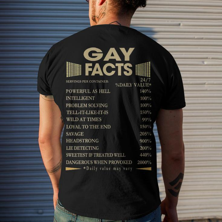 Gay Name Gay Facts V2 Men's T-Shirt Back Print Gifts for Him