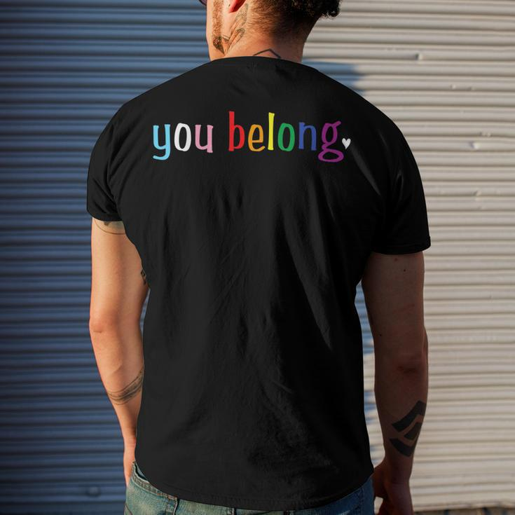 Gay Pride With Lgbt Support And Respect You Belong Men's Back Print T-shirt Gifts for Him