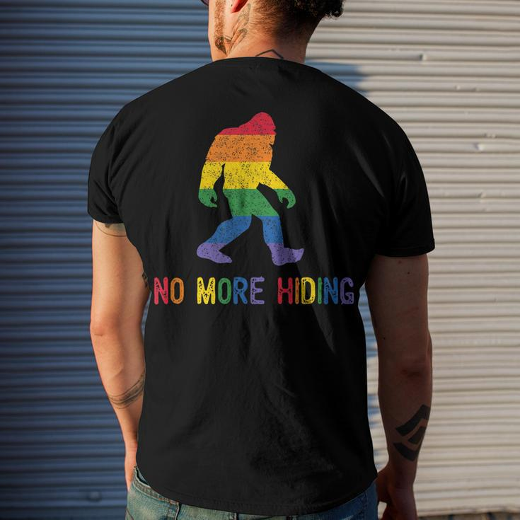 Gay Pride Support - Sasquatch No More Hiding - Lgbtq Ally Men's Back Print T-shirt Gifts for Him