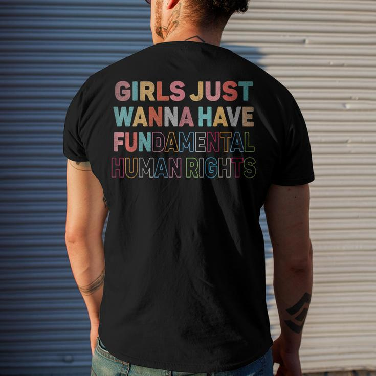 Girls Just Want To Have Fundamental Human Rights Feminist V2 Men's Back Print T-shirt Gifts for Him