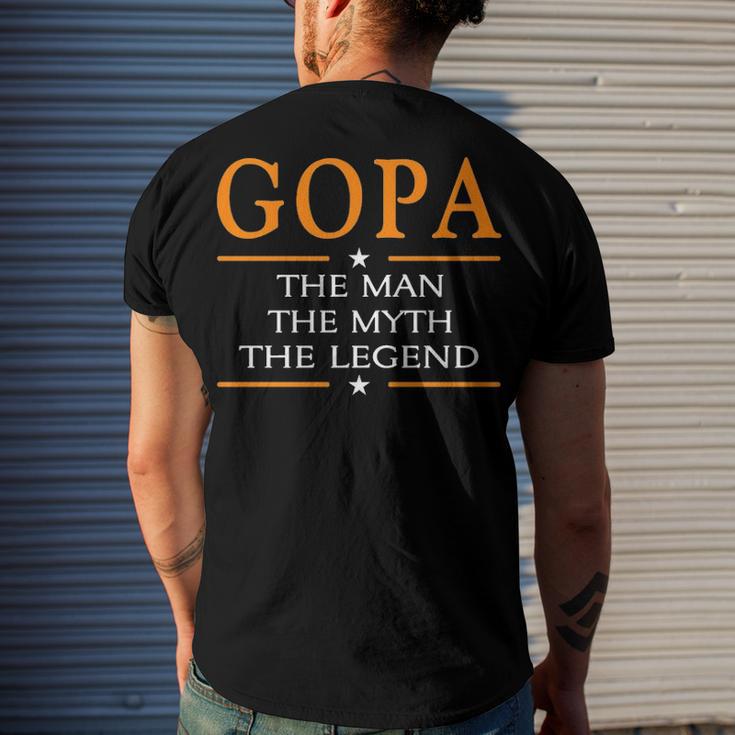 Goopa Merch Gopa Grandpa Gopa The Man The Myth The Legend Men's T-Shirt Back Print ...