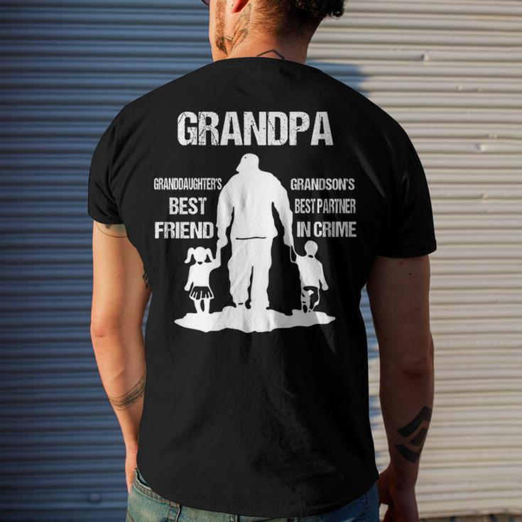 Grandpa Grandpa Best Friend Best Partner In Crime Men's T-Shirt Back Print Gifts for Him