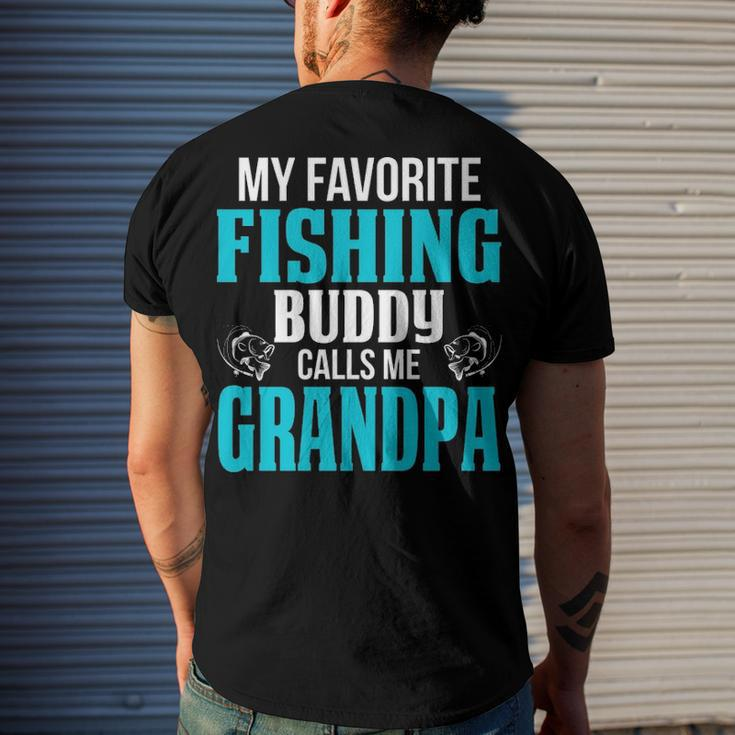 Grandpa Fishing My Favorite Fishing Buddy Calls Me Grandpa Men's T-Shirt Back Print Gifts for Him