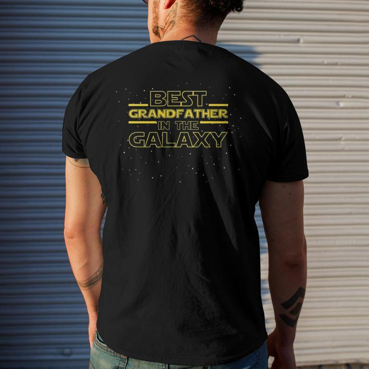 Grandpa Grandfather Best Grandfather In Galaxy Men's Back Print T-shirt Gifts for Him