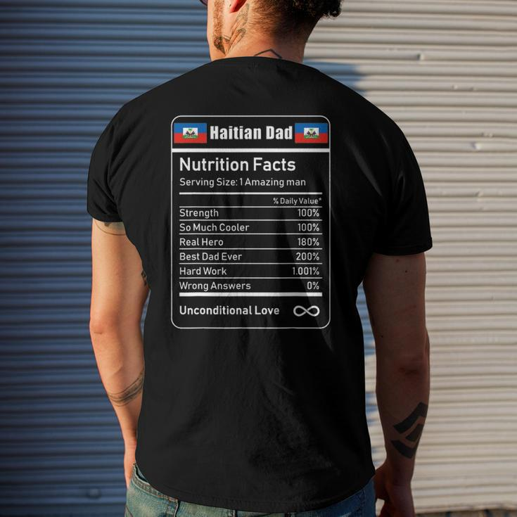 Haitian Dad Nutrition Facts Fathers Day Men's Back Print T-shirt Gifts for Him