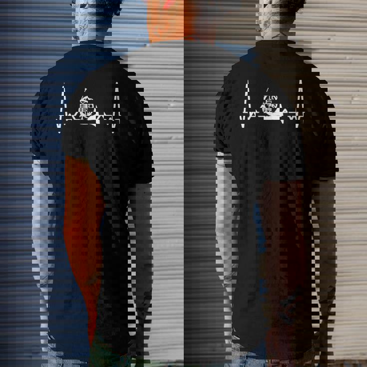 My Heart Beats For Playing The French Horn Men's Back Print T-shirt Gifts for Him