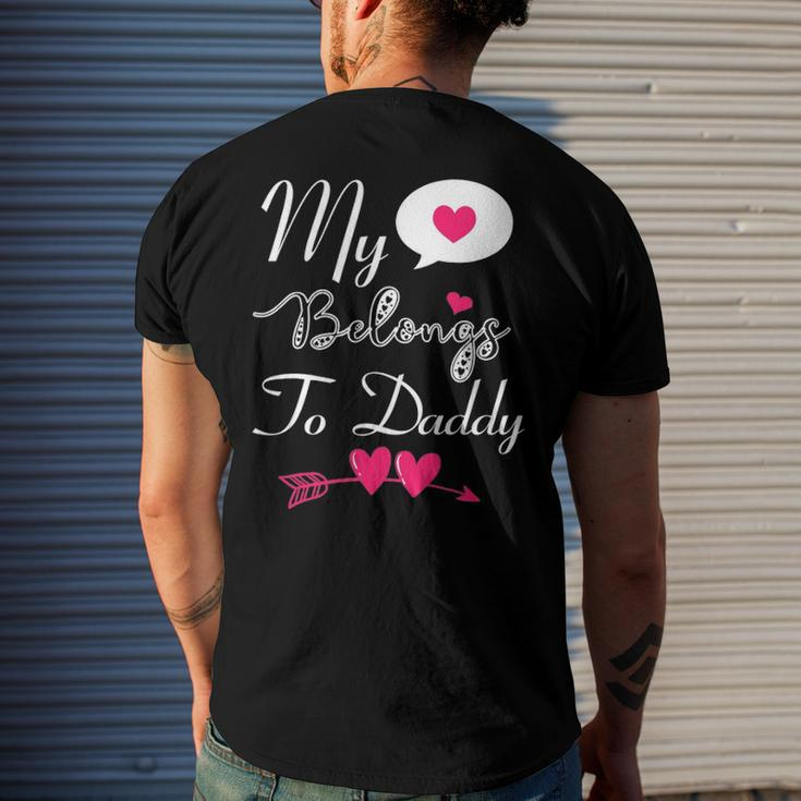 My Heart Belongs To Daddy Girls Boys Valentines Day Tee Men's Back Print T-shirt Gifts for Him