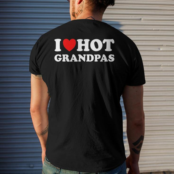 I Heart Hot Grandpas I Love Hot Grandpas Men's Back Print T-shirt Gifts for Him